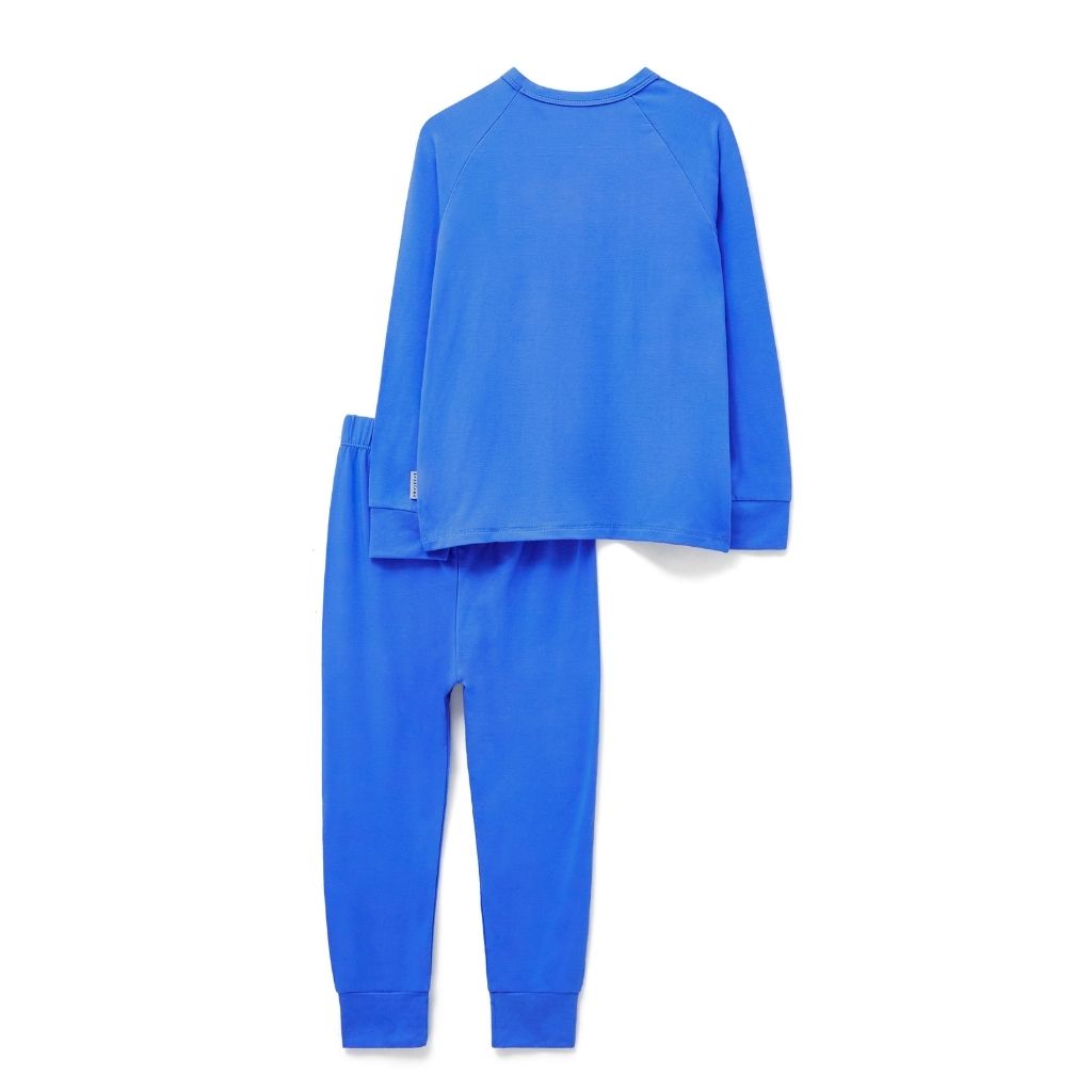 Back of Bamboo Base Layer thermals for Kids in Blue from Roarsome