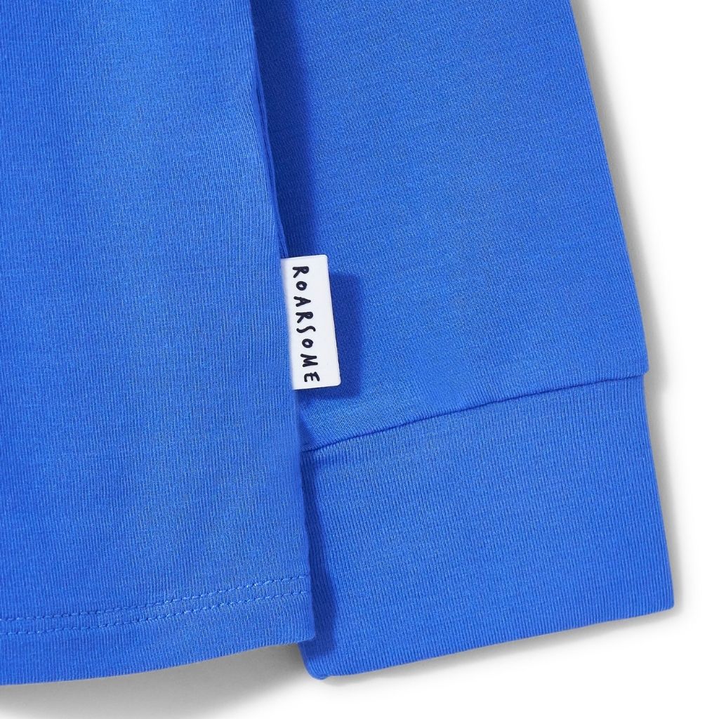Close Up of Bamboo Base Layer thermals for Kids in Blue from Roarsome