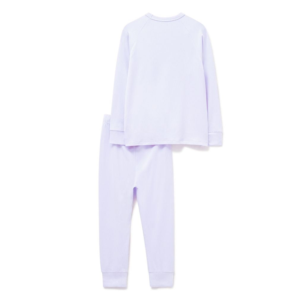 Back of Bamboo Base Layer thermals for Kids in Purple from Roarsome