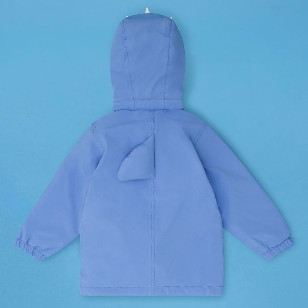 Back of the Everyday Raincoat in Reef the Shark Blue from Roarsome
