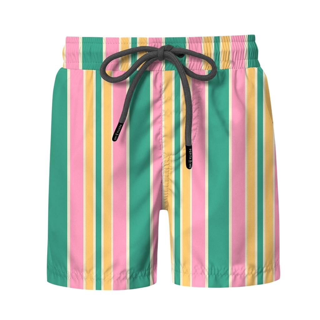 Product shot of the front of the Hamaca Casa Celeste Swim Shorts from Colombian swim and resort wear brand Pepita & Me