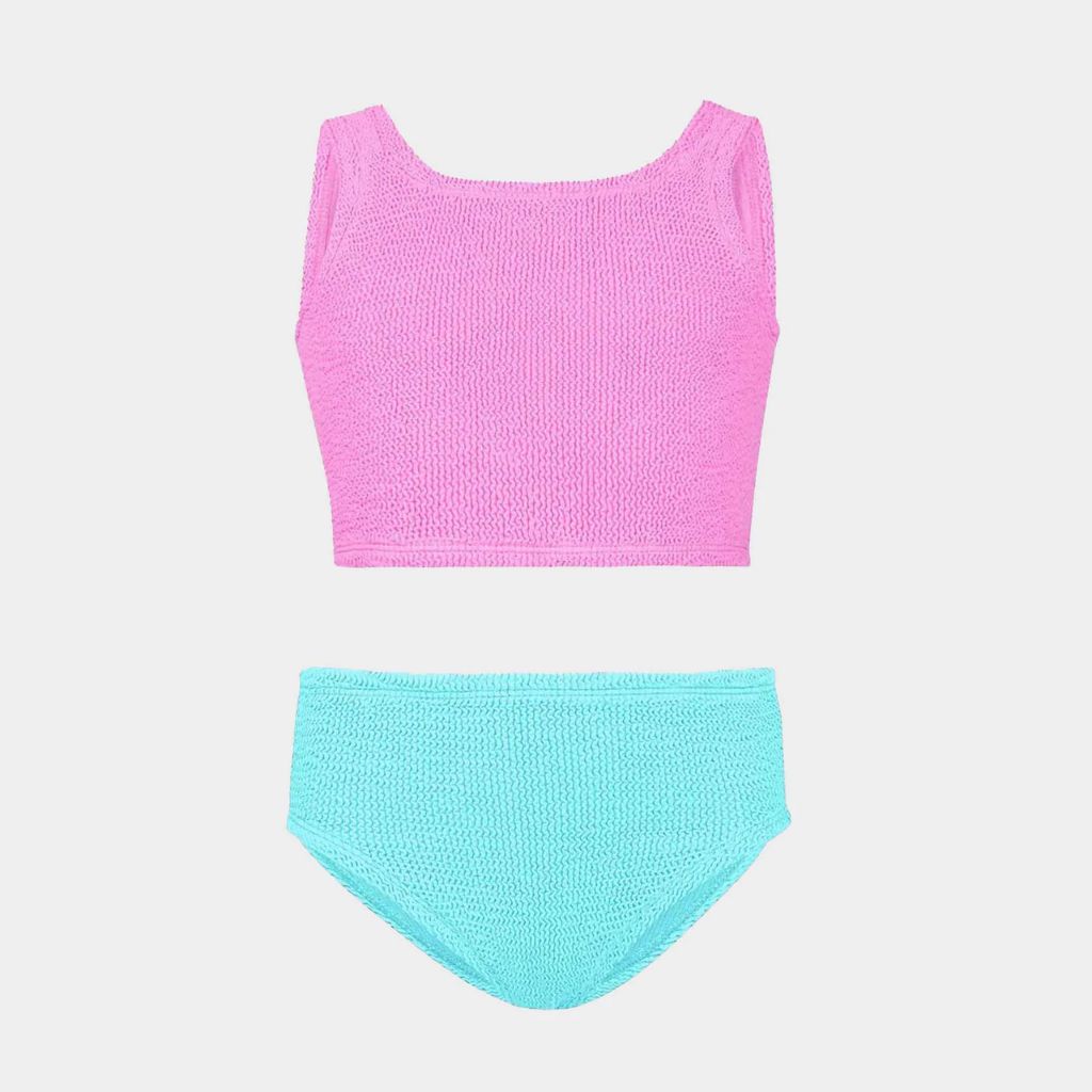 Baby Hunza G Duo Lyra Bikini in Bubblegum and Aqua for children from 2 to 6 years