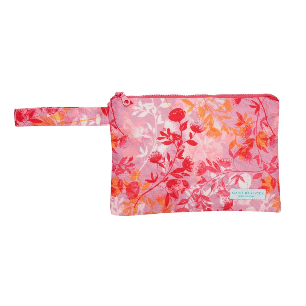 Front product shot of Marie Raxevsky small lilac botanical pouch 