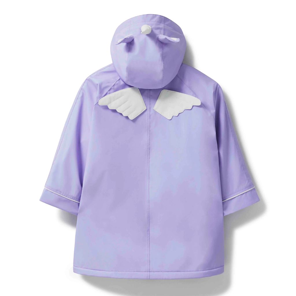 Back of the Sparkle the Unicorn Outdoor Changing Robe Dry Robe in purple from Roarsome