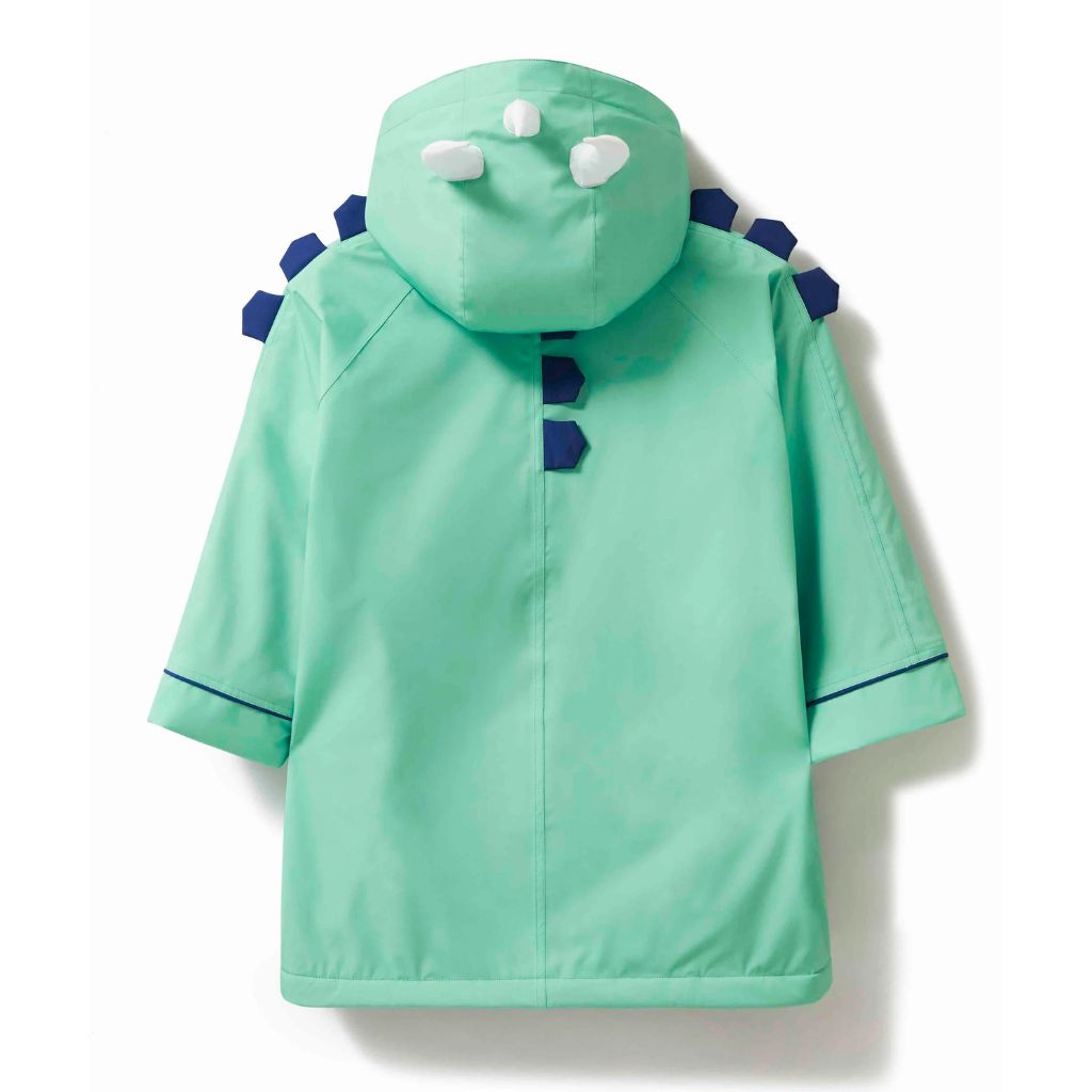 Back of the Spike the Dinosaur Outdoor Changing Robe Dry Robe in green from Roarsome