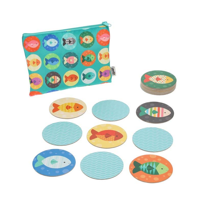Product image for Petit Collage Gone Fishing Matching Game on the go