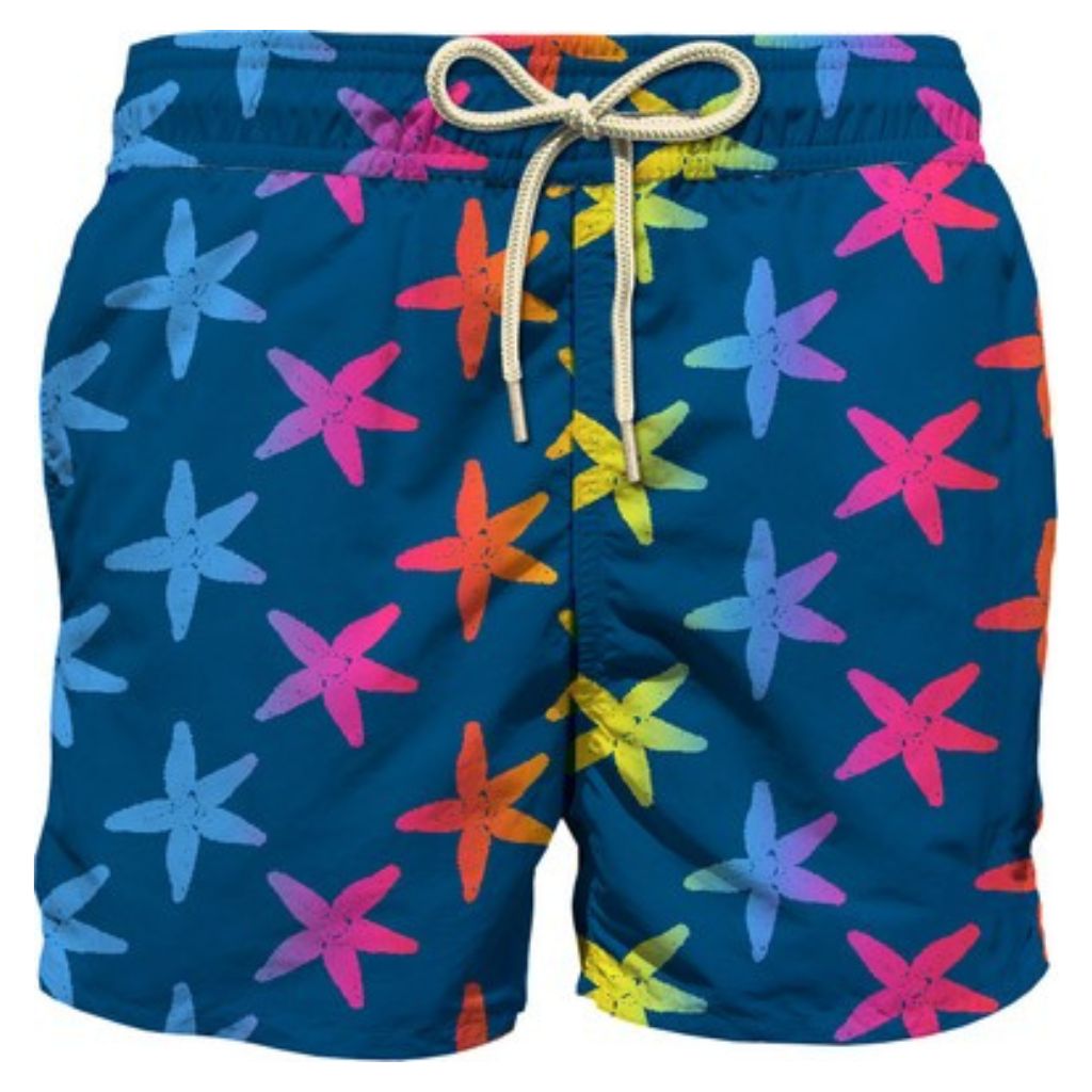 Front product shot of the MC2 Saint Barth Seastar Shade 61 Special Edition Velvet Boys swim shorts