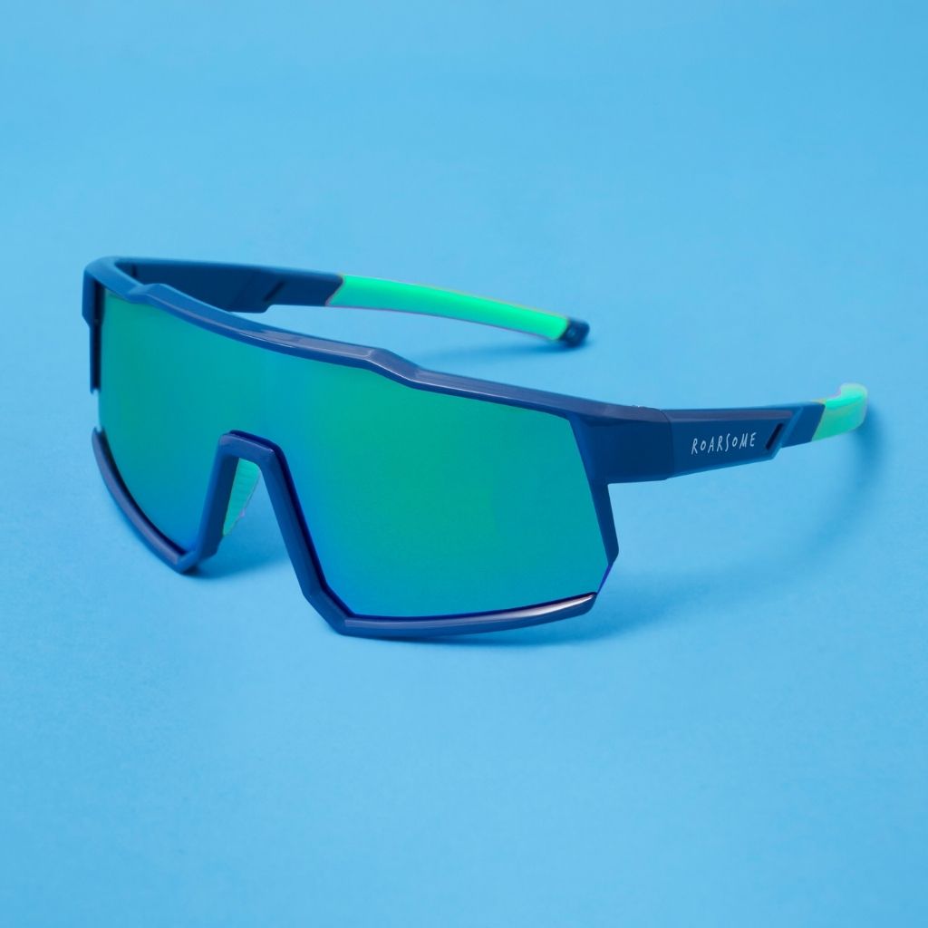 Blue wraparound sunglasses from Roarsome