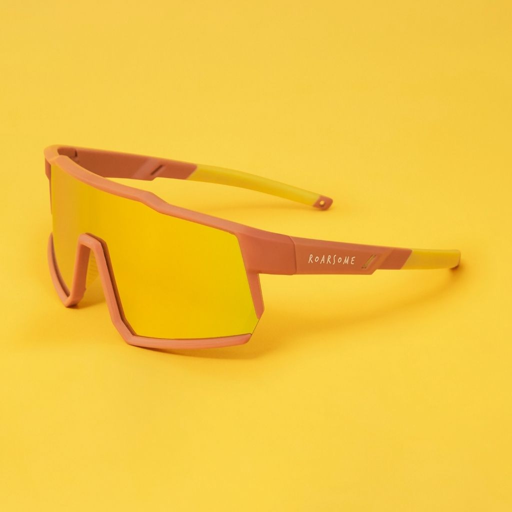 Yellow wraparound sunglasses from Roarsome