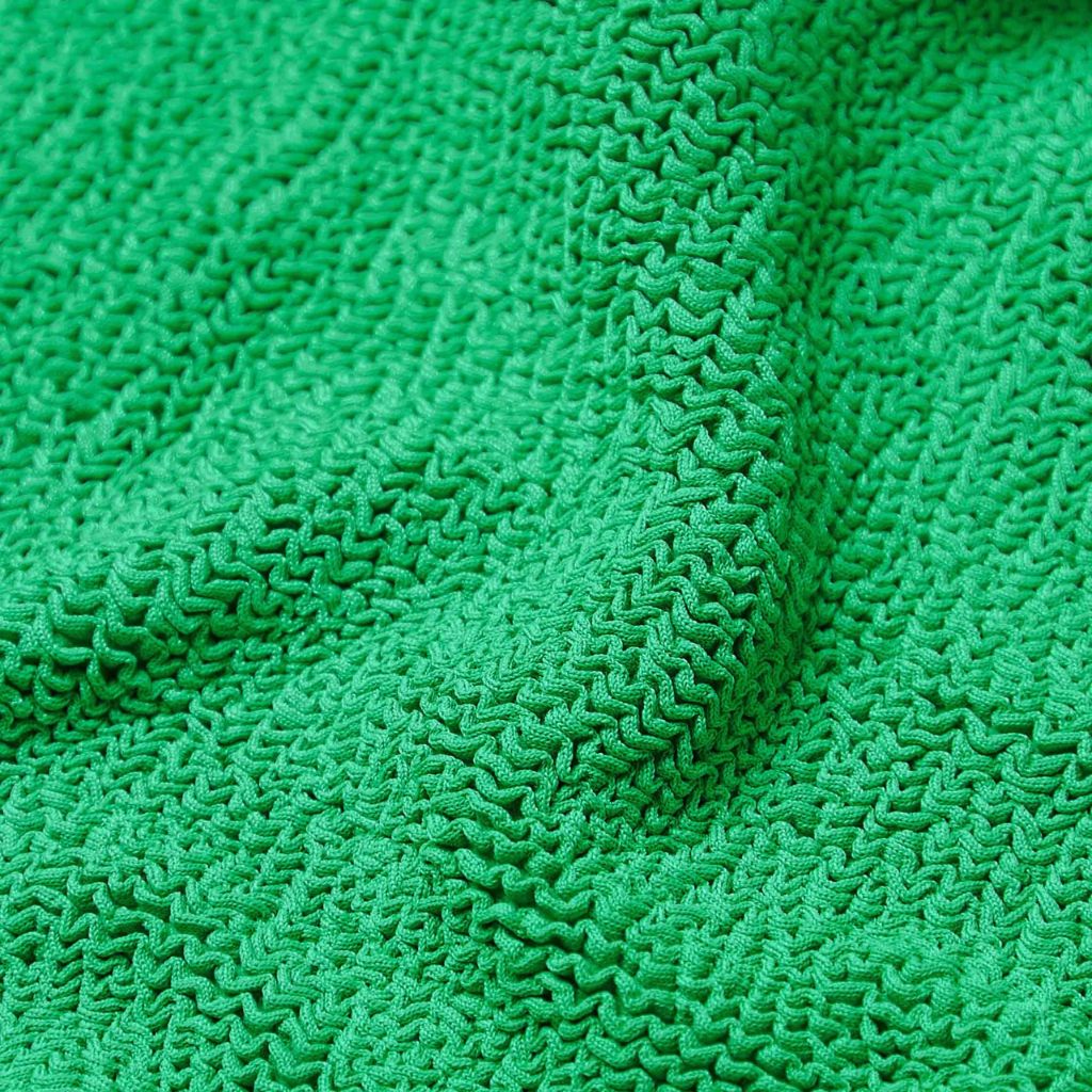 Colour swatch of the emerald green fabric used on the Hunza G Kids Olive Bikini