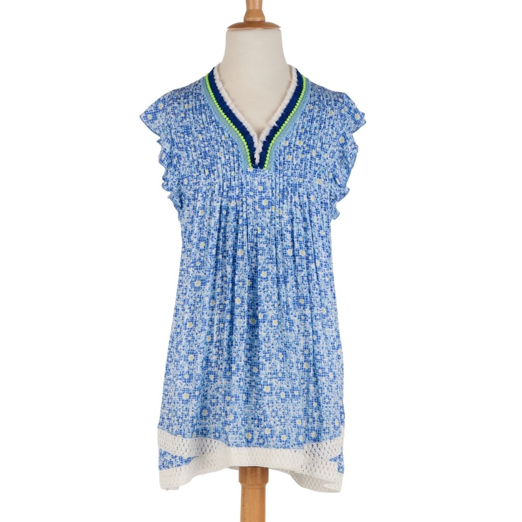 Poupette St Barth Sasha Mini Dress in Blue Je t'aime